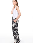 Çiçek Desenli Pamuklu Yüksek Bel Pantolon Çiçek Desenli Pamuklu Yüksek Bel Pantolon