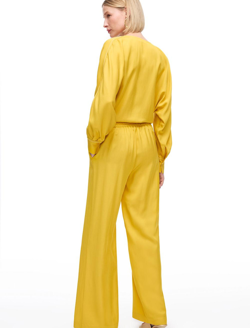 Sarı Favors Rahat Kalıp Yüksek Bel Pantolon Sarı Favors Rahat Kalıp Yüksek Bel Pantolon