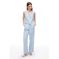 Keten Yüksek Bel Geniş Paça Pantolon Keten Yüksek Bel Geniş Paça Pantolon