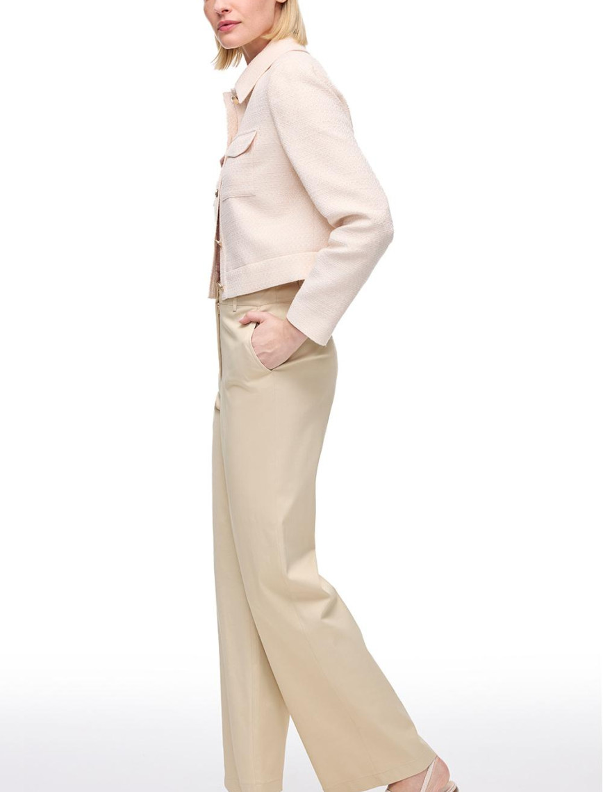 Bej Kalsit Rahat Kalıp Yüksek Bel Pantolon Bej Kalsit Rahat Kalıp Yüksek Bel Pantolon