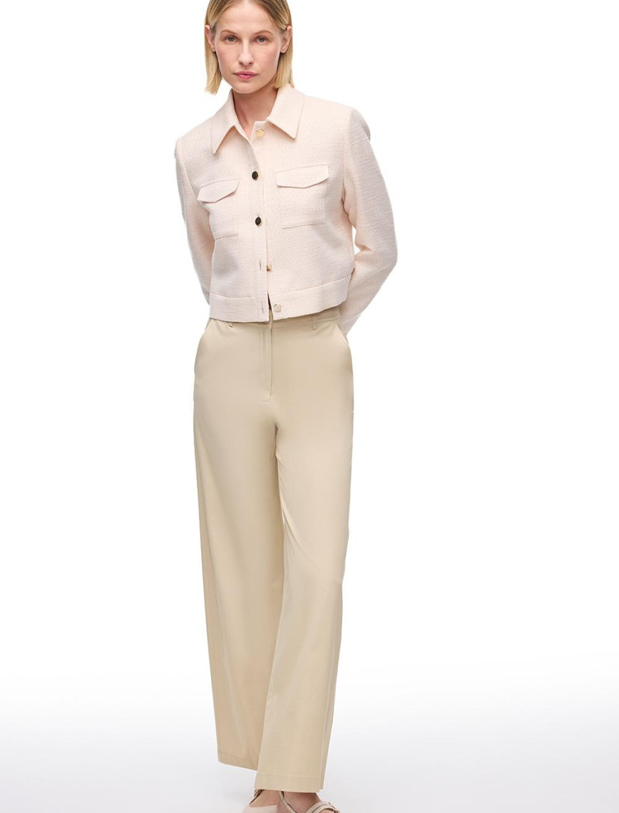 Bej Kalsit Rahat Kalıp Yüksek Bel Pantolon Bej Kalsit Rahat Kalıp Yüksek Bel Pantolon