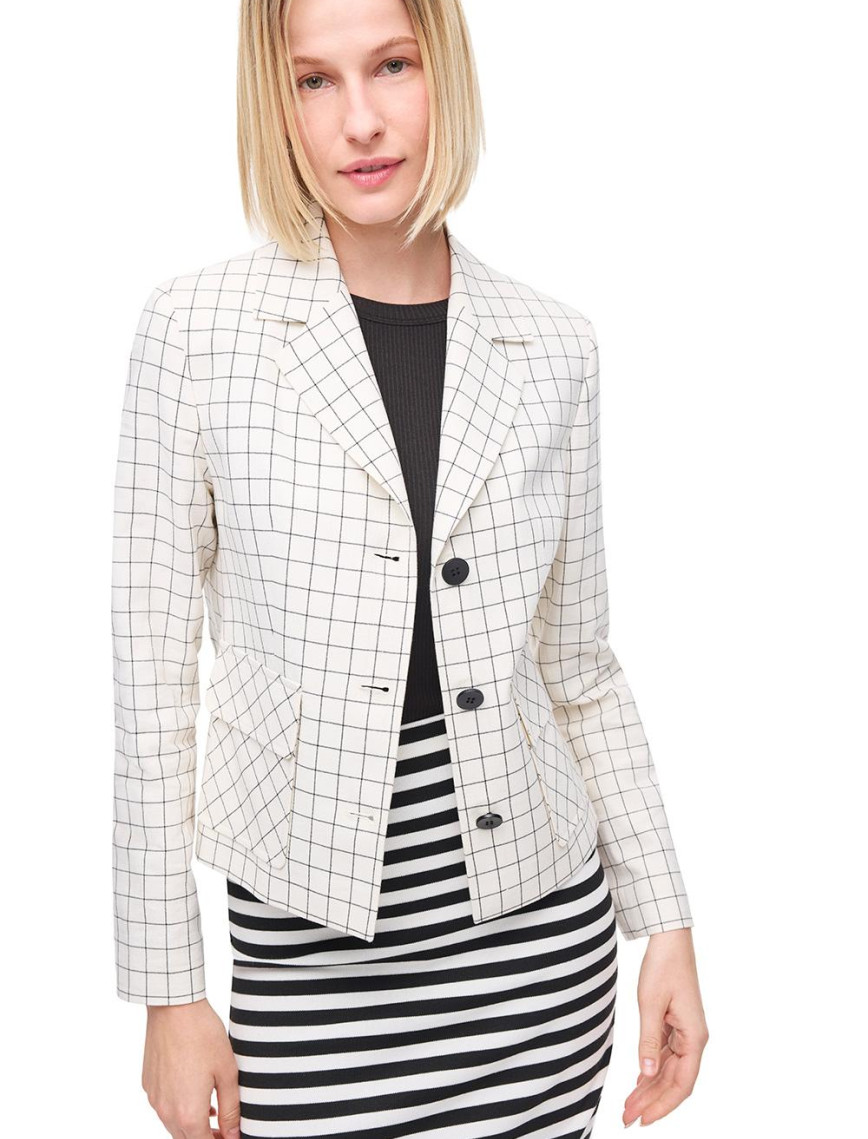 Açık Bej Fier Regular Fit Ekoseli Ceket Açık Bej Fier Regular Fit Ekoseli Ceket