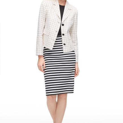 Açık Bej Fier Regular Fit Ekoseli Ceket