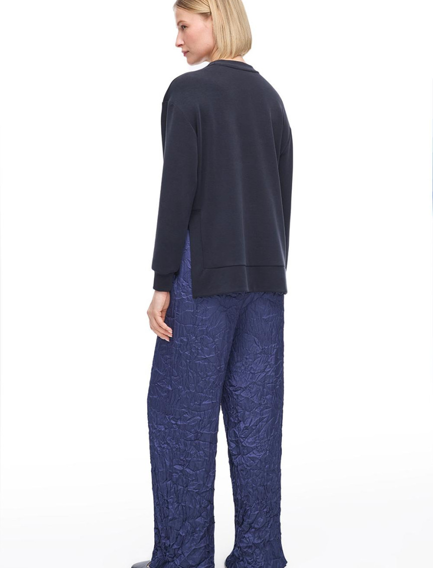 Lacivert Deylas Regular Fit Yüksek Bel Pantolon Lacivert Deylas Regular Fit Yüksek Bel Pantolon