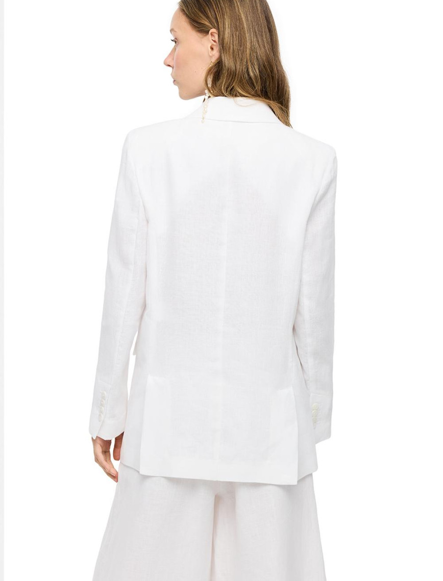 Beyaz Holas Rahat Kalıp Ceket Beyaz Holas Rahat Kalıp Ceket