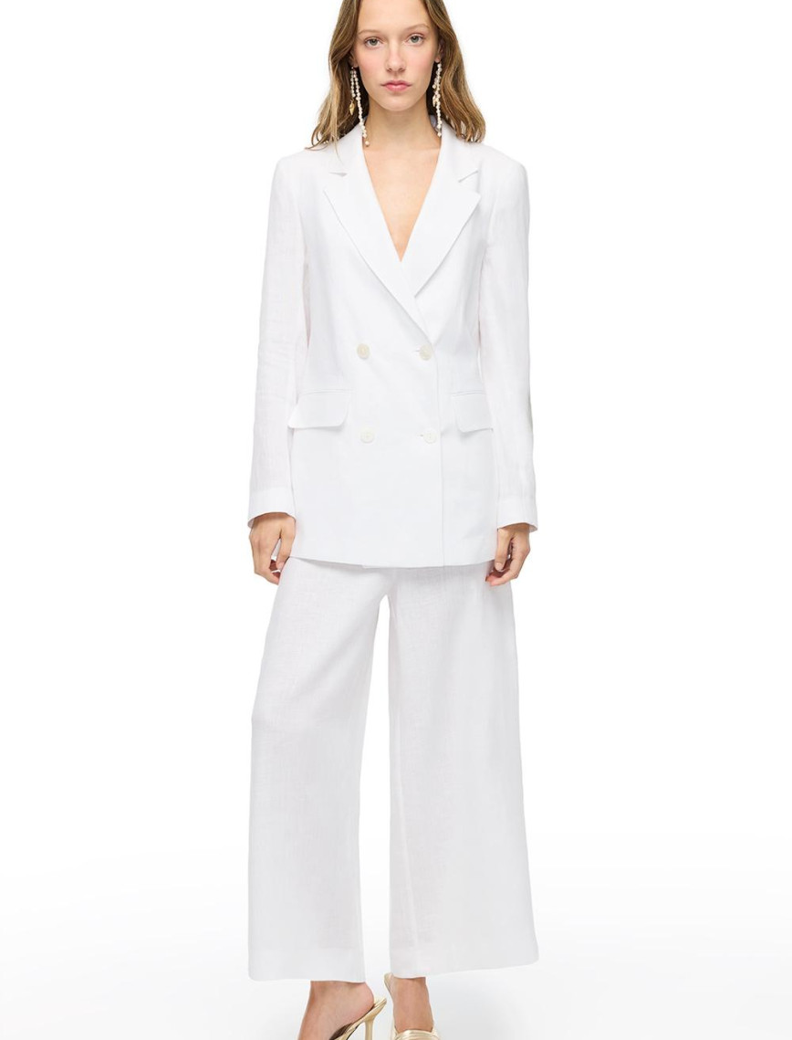 Beyaz Holas Rahat Kalıp Ceket Beyaz Holas Rahat Kalıp Ceket