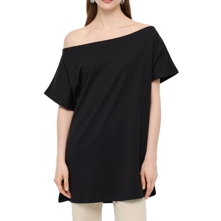 Kayık Yaka Pamuklu Tişört