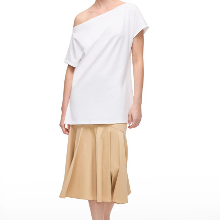 Kayık Yaka Pamuklu Tişört