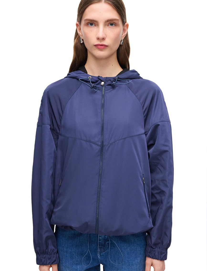 Amiens Lacivert Renk Rahat Kalıp Dik Yaka Düşük Kollu Mont Amiens Lacivert Renk Rahat Kalıp Dik Yaka Düşük Kollu Mont