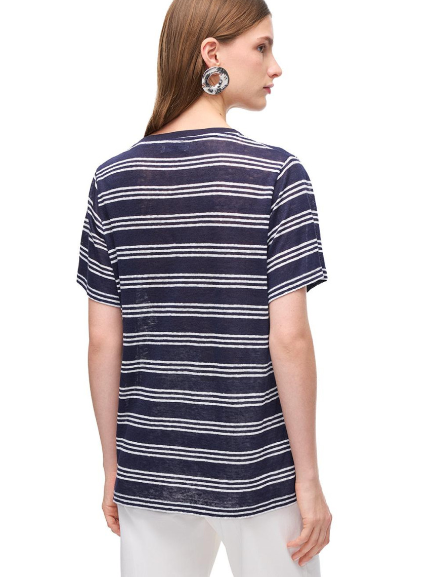 V Yaka Keten Tişört V Yaka Keten Tişört