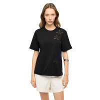 Çizgili Bisiklet Yaka Pamuklu Tişört