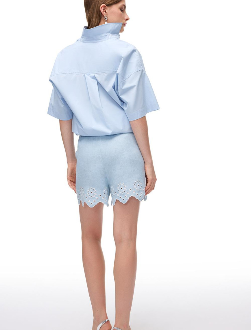 Beyaz Holas Regular Fit Yüksek Bel Kısa Boy Şort Beyaz Holas Regular Fit Yüksek Bel Kısa Boy Şort