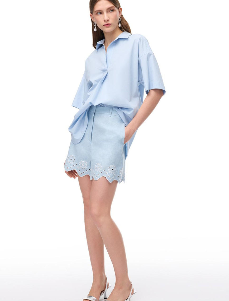 Bebe Mavisi Holas Regular Fit Yüksek Bel Kısa Boy Şort Bebe Mavisi Holas Regular Fit Yüksek Bel Kısa Boy Şort