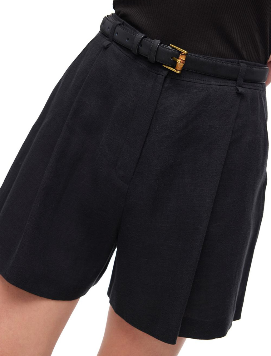 Siyah Holas Regular Fit Düşük Bel Midi Boy Şort Siyah Holas Regular Fit Düşük Bel Midi Boy Şort