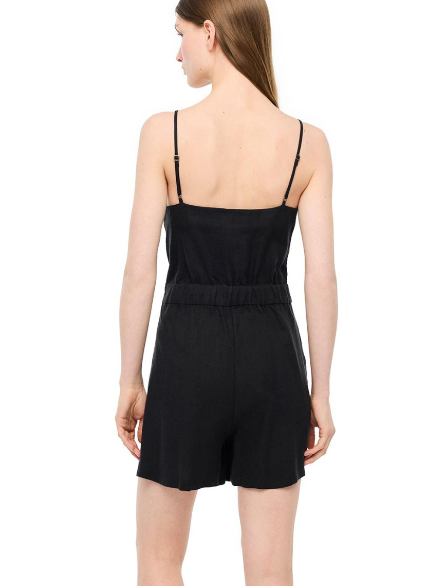 Siyah Holas Regular Fit U Yaka Kısa Boy Tulum Siyah Holas Regular Fit U Yaka Kısa Boy Tulum