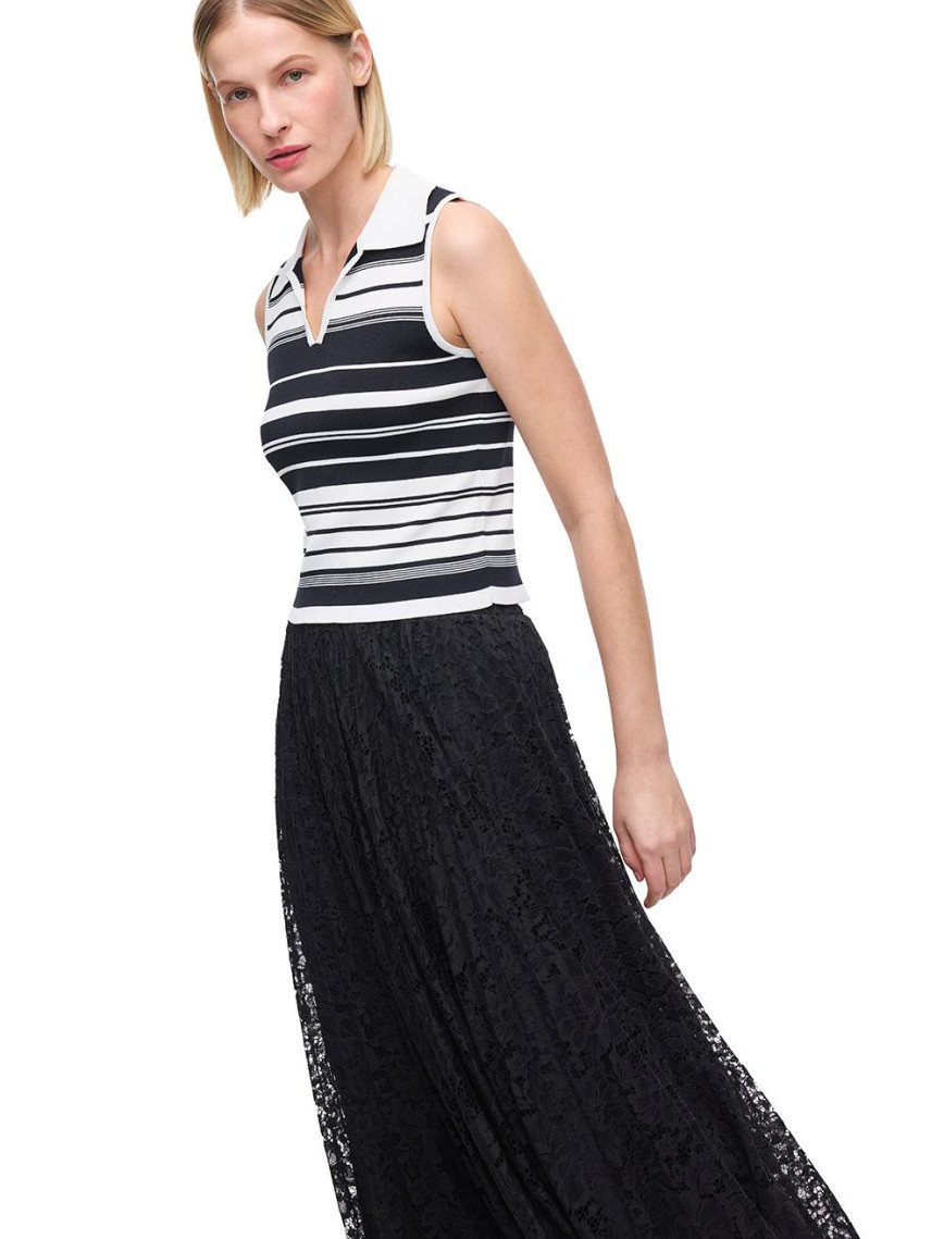 Gömlek Yaka Çizgili Triko Bluz Gömlek Yaka Çizgili Triko Bluz