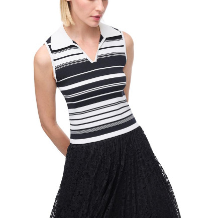 Gömlek Yaka Çizgili Triko Bluz Gömlek Yaka Çizgili Triko Bluz