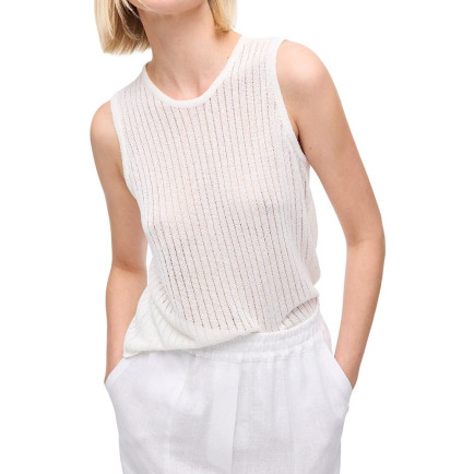 Ekru Triko Rahat Kalıp Bisiklet Yaka Triko