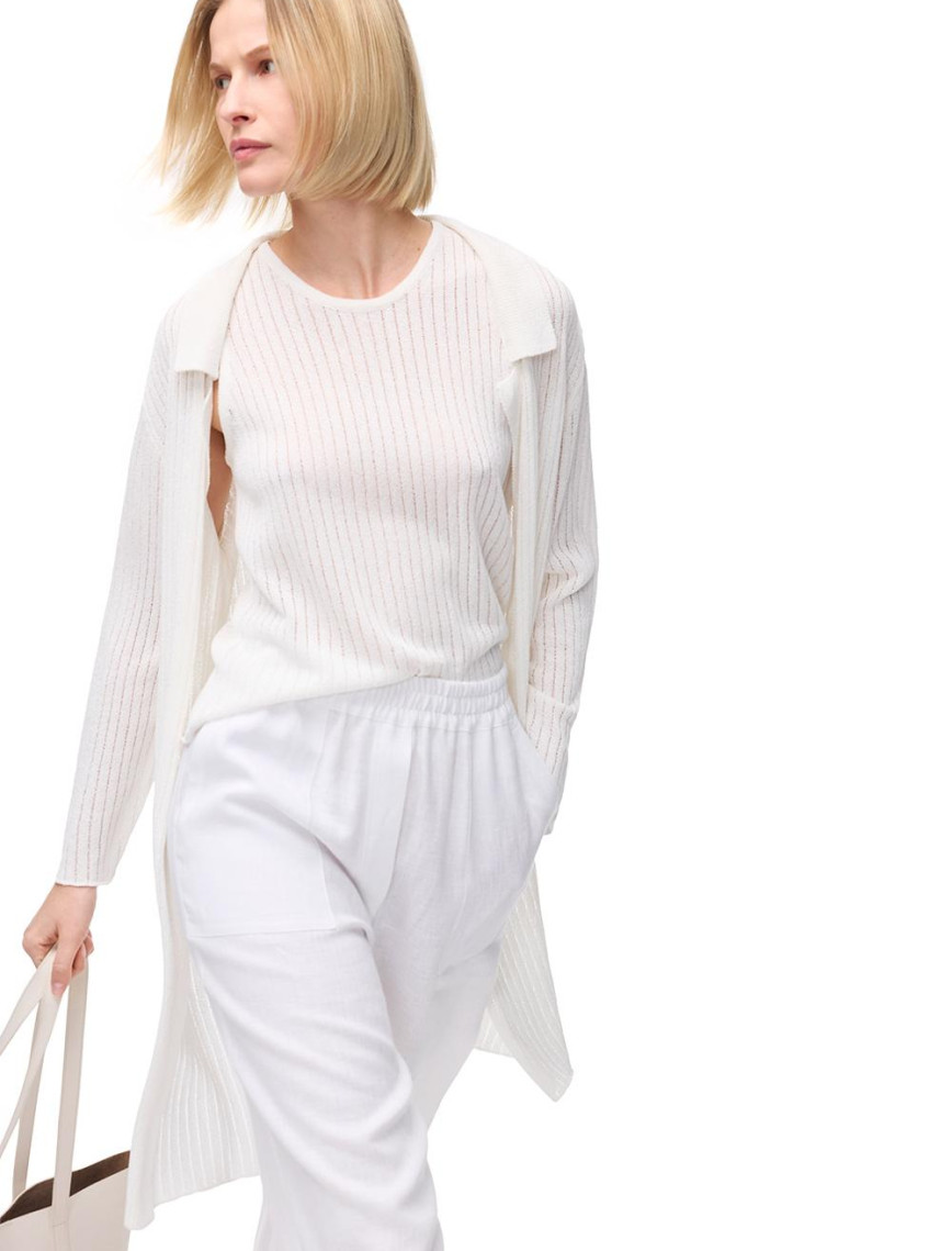 Ekru Triko Rahat Kalıp Bisiklet Yaka Triko Ekru Triko Rahat Kalıp Bisiklet Yaka Triko