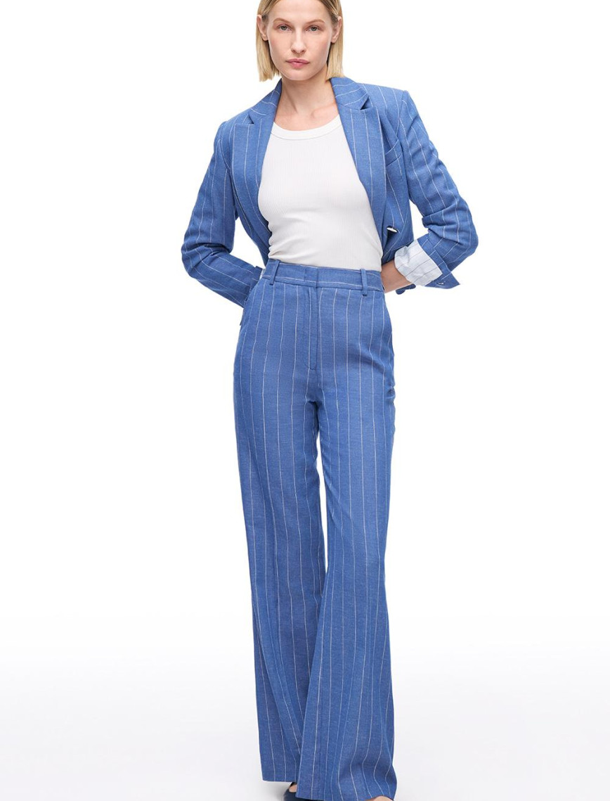 İndigo Necef Regular Fit Yüksek Bel Pantolon İndigo Necef Regular Fit Yüksek Bel Pantolon