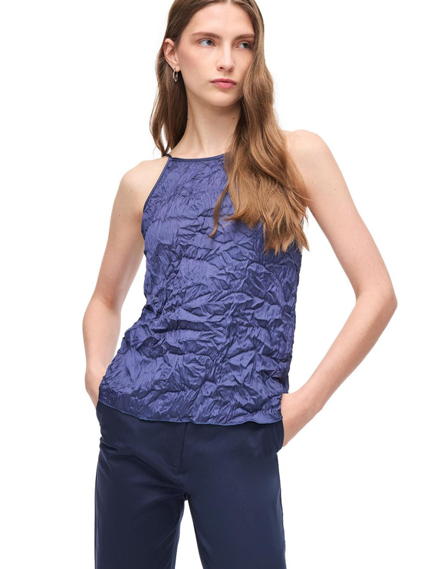 Lacivert Deylas Regular Fit Halter Yaka Bluz Lacivert Deylas Regular Fit Halter Yaka Bluz