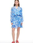 Mavi Beyaz Catos Regular Fit Çiçekli Mini Boy Elbise Mavi Beyaz Catos Regular Fit Çiçekli Mini Boy Elbise
