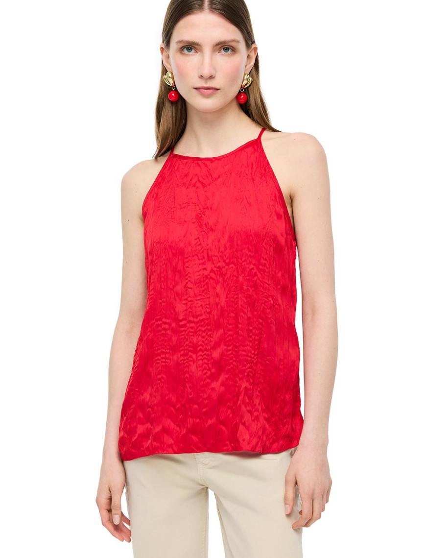 Kırmızı Deylas Regular Fit Halter Yaka Bluz Kırmızı Deylas Regular Fit Halter Yaka Bluz