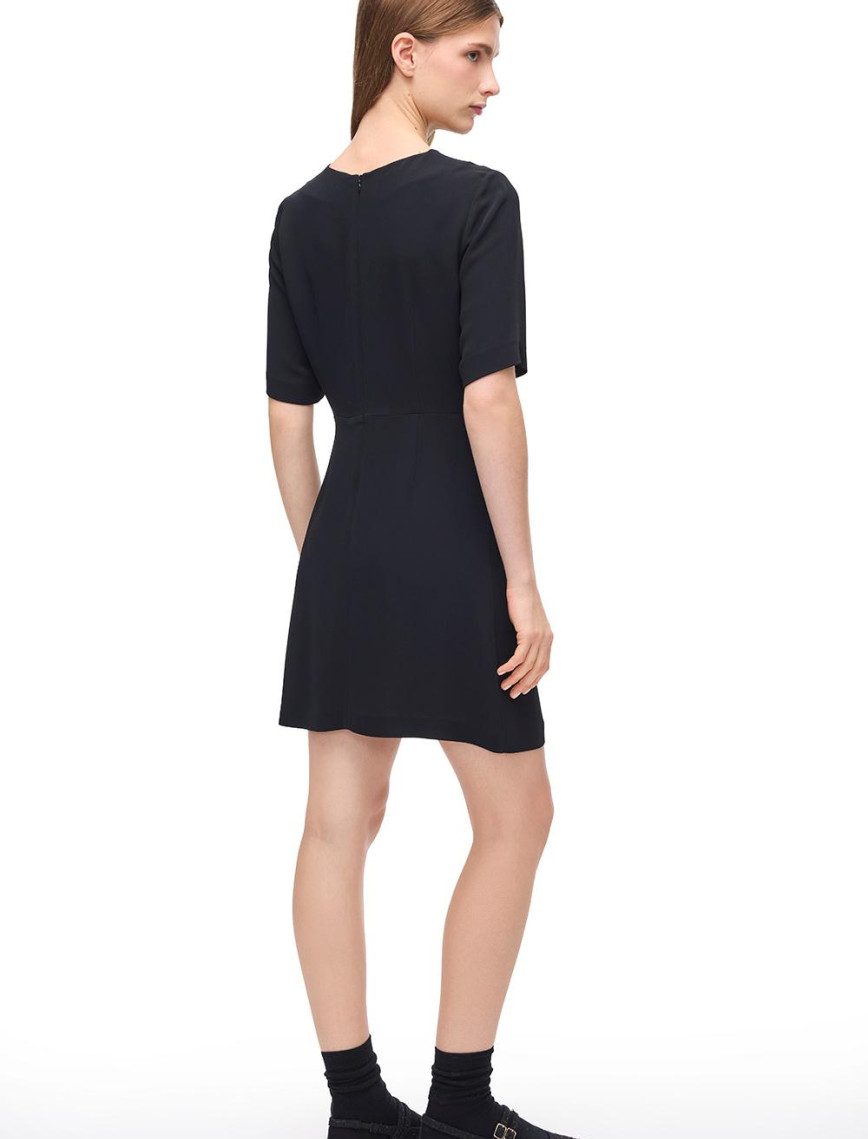 Siyah Echos Regular Fit Diz Üstü Elbise Siyah Echos Regular Fit Diz Üstü Elbise