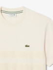 Lacoste Heavy Jersey Mesh Band Erkek Krem T-Shirt Lacoste Heavy Jersey Mesh Band Erkek Krem T-Shirt