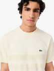 Lacoste Heavy Jersey Mesh Band Erkek Krem T-Shirt Lacoste Heavy Jersey Mesh Band Erkek Krem T-Shirt