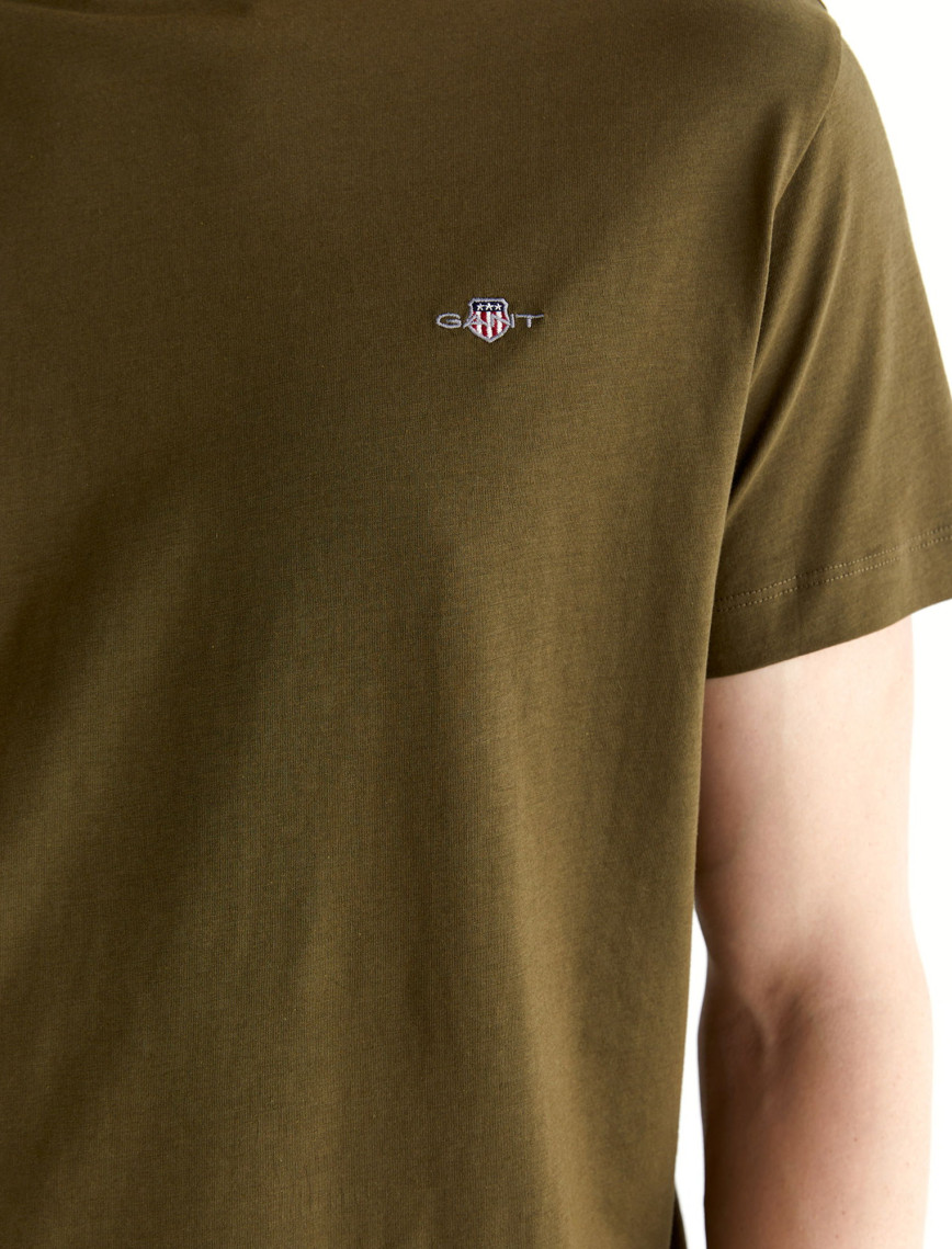 GANT Erkek Yeşil Regular Fit Bisiklet Yaka T-Shirt GANT Erkek Yeşil Regular Fit Bisiklet Yaka T-Shirt