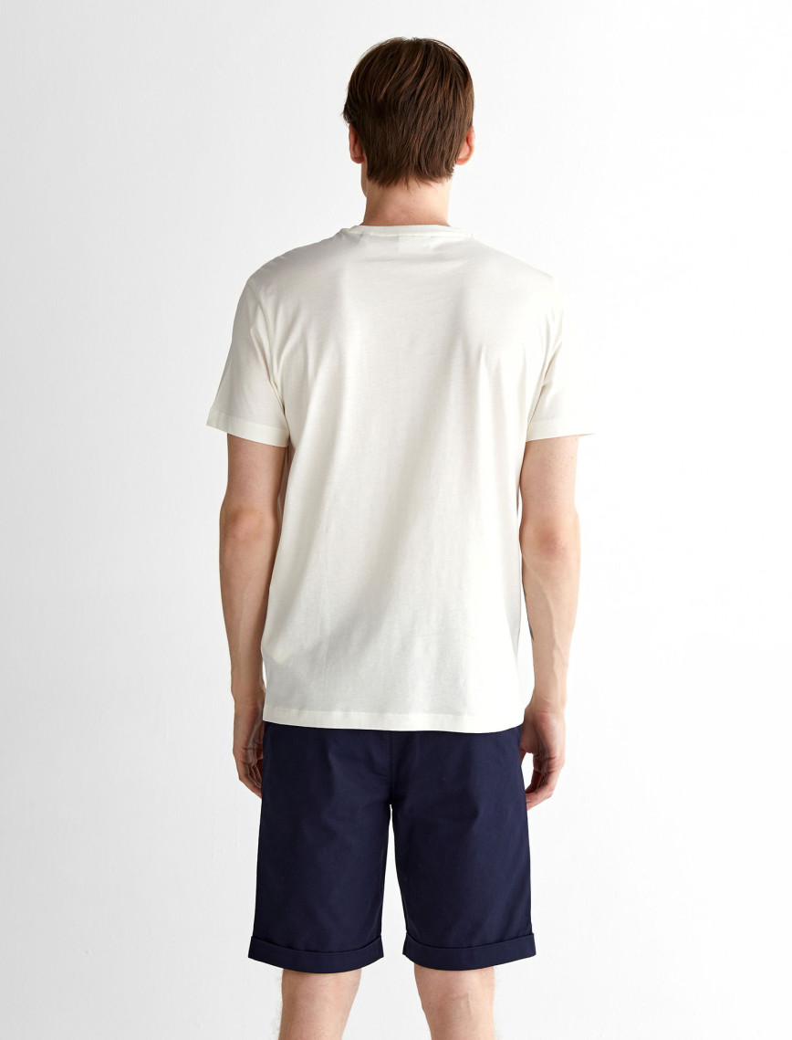 GANT Erkek Krem Regular Fit Bisiklet Yaka T-Shirt GANT Erkek Krem Regular Fit Bisiklet Yaka T-Shirt