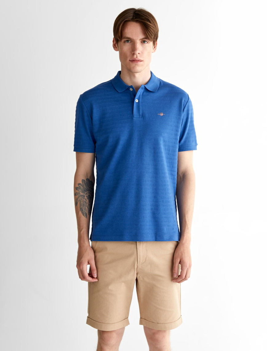 GANT Erkek Yeşil Regular Fit Çizgili Polo GANT Erkek Yeşil Regular Fit Çizgili Polo