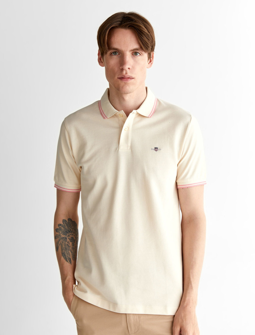 GANT Erkek Krem Regular Fit Polo GANT Erkek Krem Regular Fit Polo