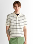GANT Erkek Krem Regular Fit Çizgili Polo GANT Erkek Krem Regular Fit Çizgili Polo