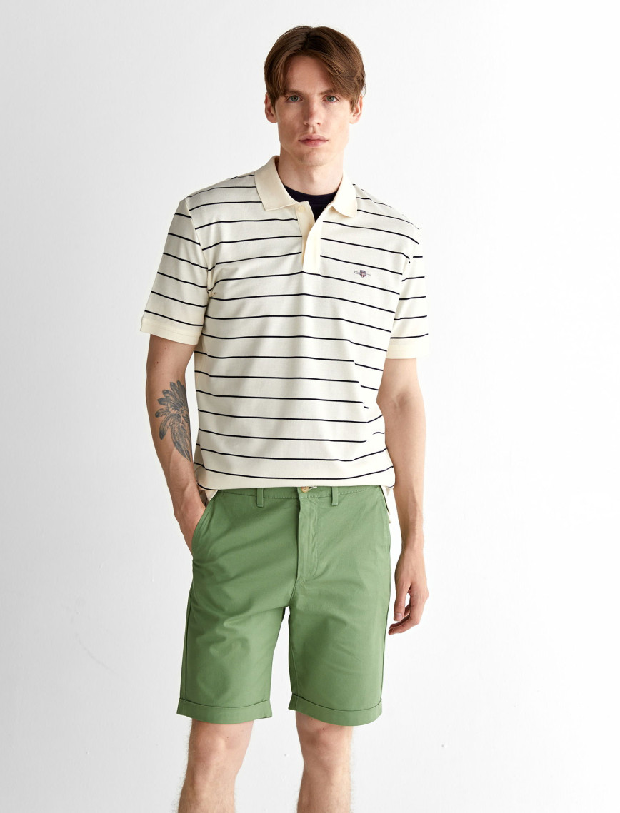 GANT Erkek Lacivert Regular Fit Çizgili Polo GANT Erkek Lacivert Regular Fit Çizgili Polo