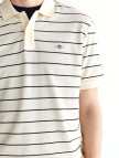 GANT Erkek Krem Regular Fit Çizgili Polo GANT Erkek Krem Regular Fit Çizgili Polo