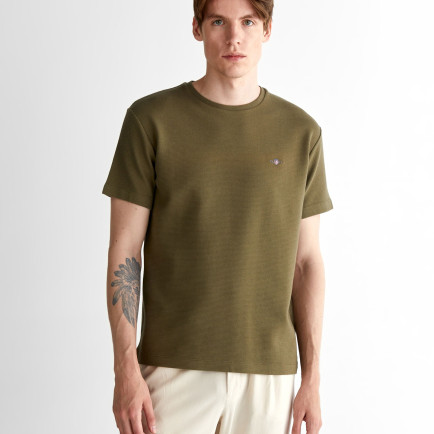 GANT Erkek Yeşil Regular Fit Bisiklet Yaka T-Shirt GANT Erkek Yeşil Regular Fit Bisiklet Yaka T-Shirt