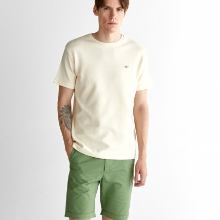 GANT Erkek Krem Regular Fit Bisiklet Yaka T-Shirt GANT Erkek Krem Regular Fit Bisiklet Yaka T-Shirt