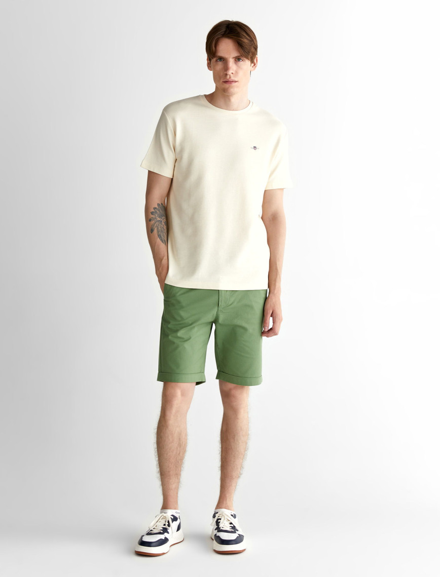 GANT Erkek Krem Regular Fit Bisiklet Yaka T-Shirt GANT Erkek Krem Regular Fit Bisiklet Yaka T-Shirt