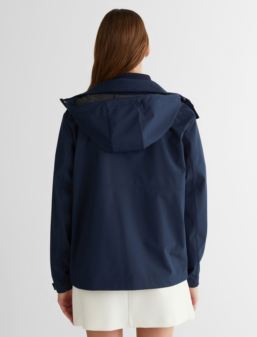 GANT Kadın Lacivert Kapüşonlu Logolu Ceket GANT Kadın Lacivert Kapüşonlu Logolu Ceket