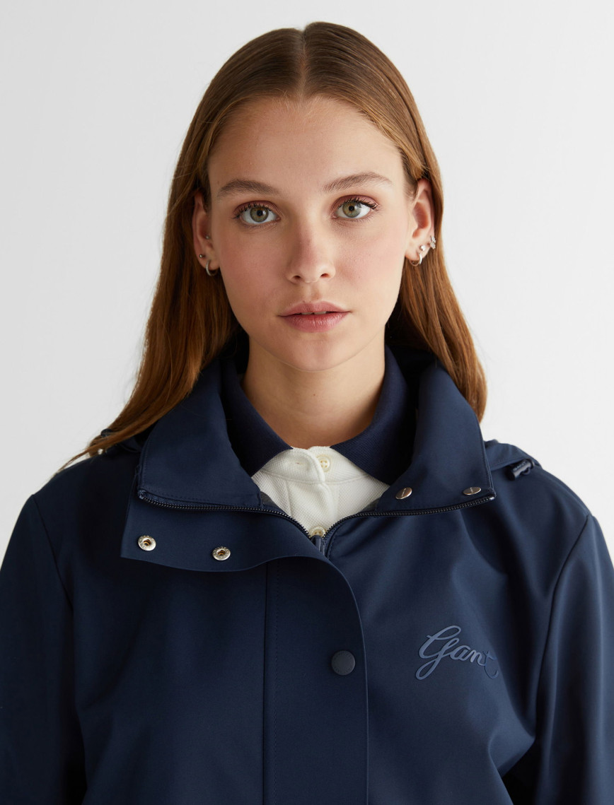 GANT Kadın Lacivert Kapüşonlu Logolu Ceket GANT Kadın Lacivert Kapüşonlu Logolu Ceket