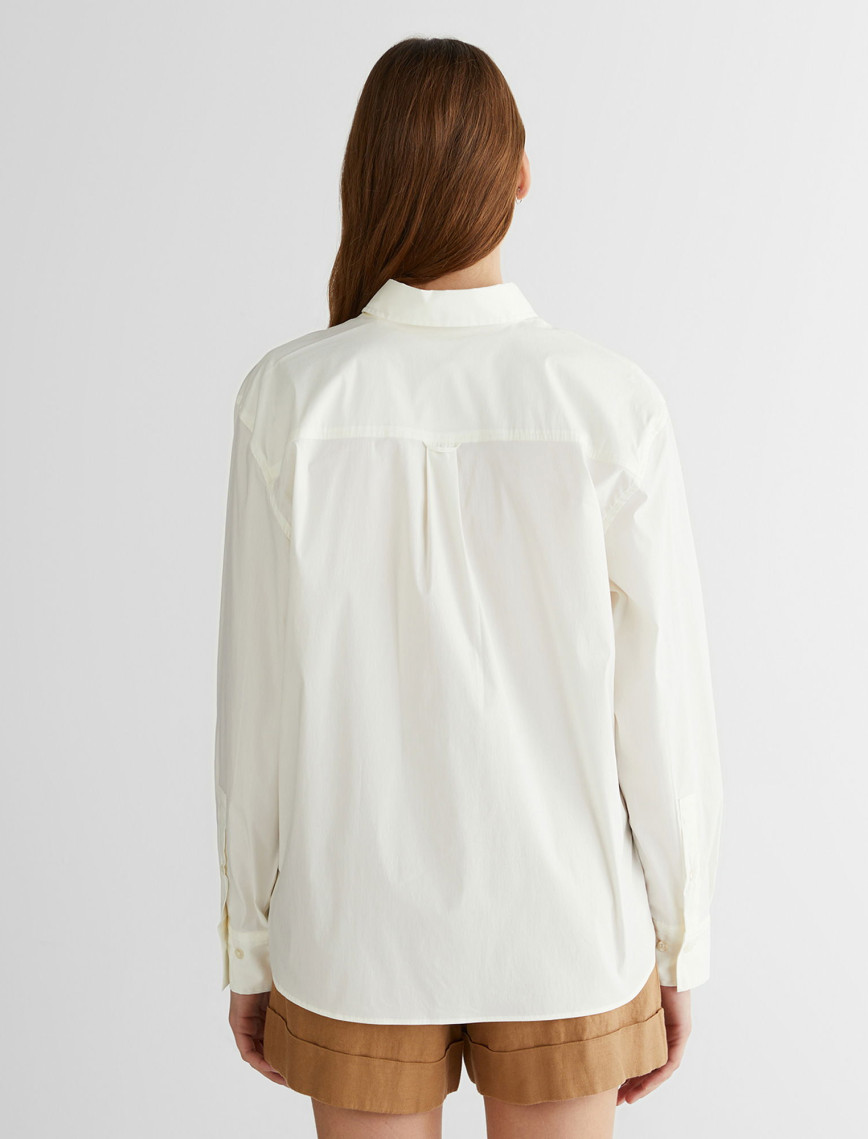 GANT Kadın Krem Klasik Yaka Gömlek GANT Kadın Krem Klasik Yaka Gömlek
