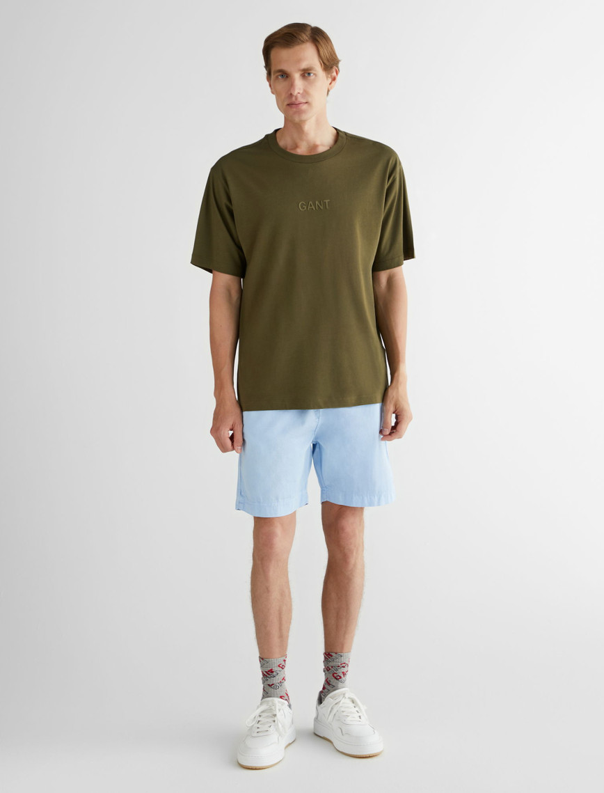 GANT Erkek Yeşil Relaxed Fit Bisiklet Yaka Logolu T-Shirt GANT Erkek Yeşil Relaxed Fit Bisiklet Yaka Logolu T-Shirt