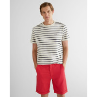 GANT Erkek Krem Regular Fit Bisiklet Yaka Çizgili T-Shirt GANT Erkek Krem Regular Fit Bisiklet Yaka Çizgili T-Shirt