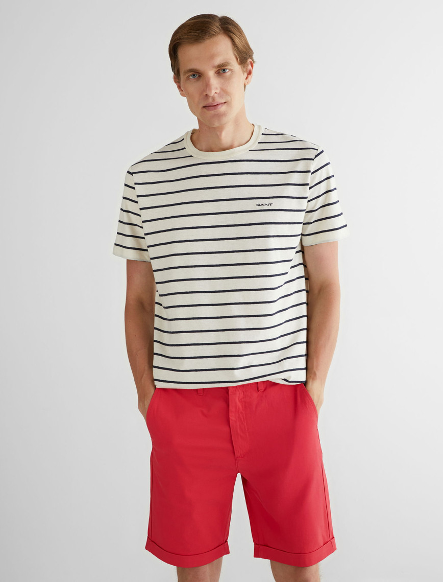 GANT Erkek Lacivert Regular Fit Bisiklet Yaka Çizgili T-Shirt GANT Erkek Lacivert Regular Fit Bisiklet Yaka Çizgili T-Shirt