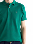 GANT Erkek Yeşil Regular Fit Çizgili Polo GANT Erkek Yeşil Regular Fit Çizgili Polo
