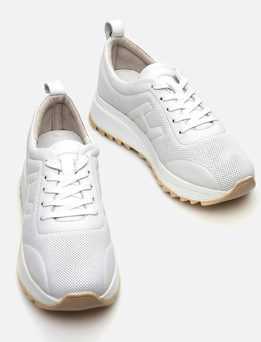 Kadın Deri Beyaz Spor Ayakkabı Kadın Deri Beyaz Spor Ayakkabı