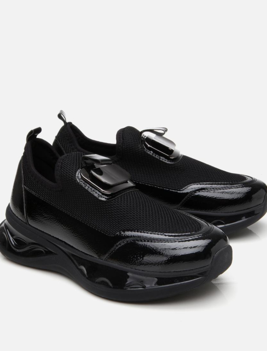 Kadın Siyah Dolgu Topuklu Spor Ayakkabı Kadın Siyah Dolgu Topuklu Spor Ayakkabı