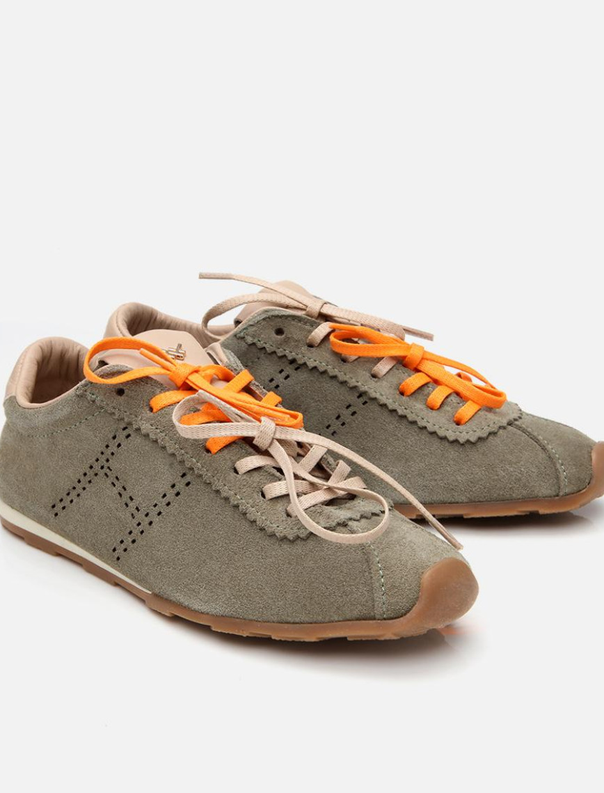 Kadın Süet Deri Yeşil Spor Ayakkabı Kadın Süet Deri Yeşil Spor Ayakkabı